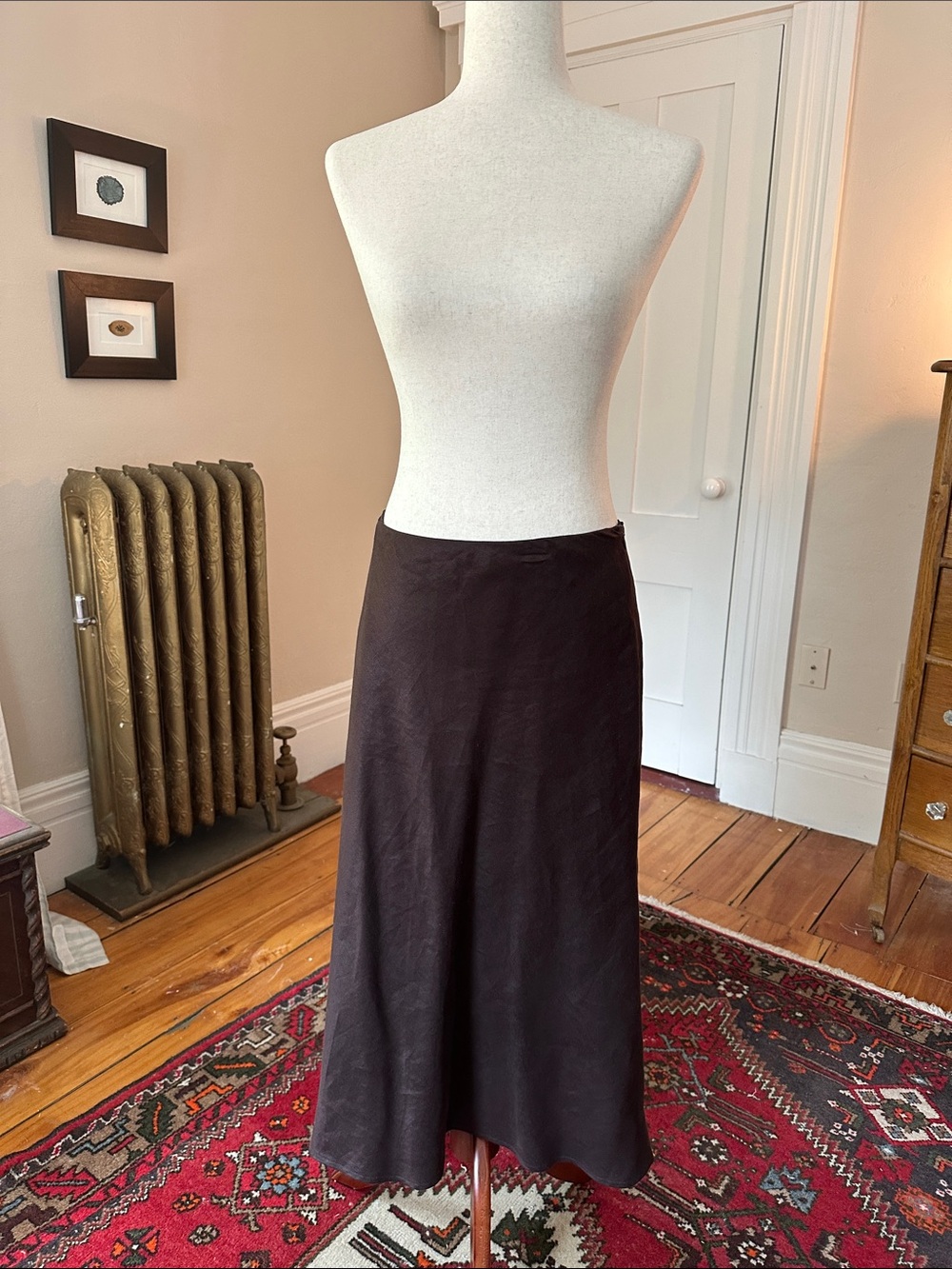 Lafayette 148 New York Dark Brown Midi Skirt
